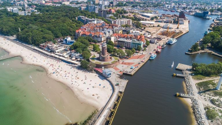 shutterstock_1497500951 Aerial view of Kolobrzeg - a beautiful city and spa on the Baltic Sea.jpg